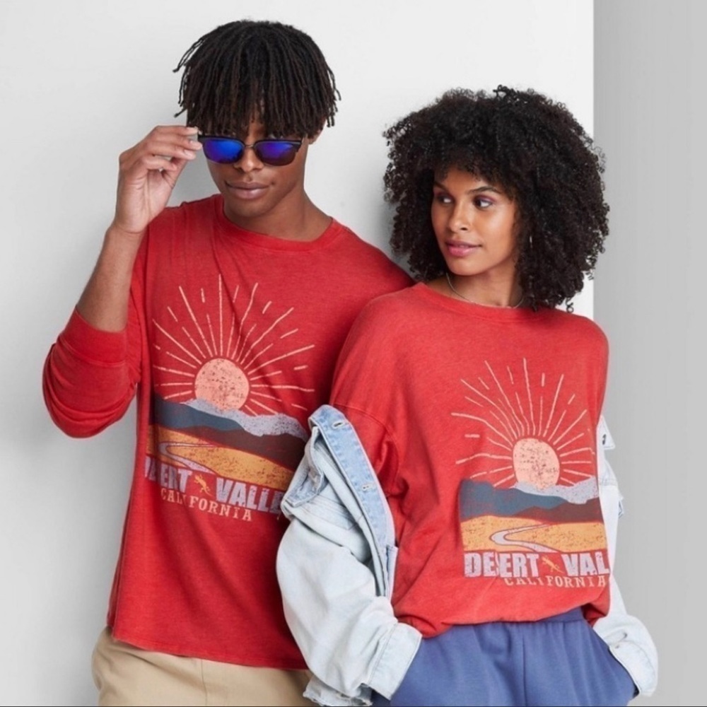 Wild Fable Oversized Long Sleeve Desert Valley California Graphic T-Shirt